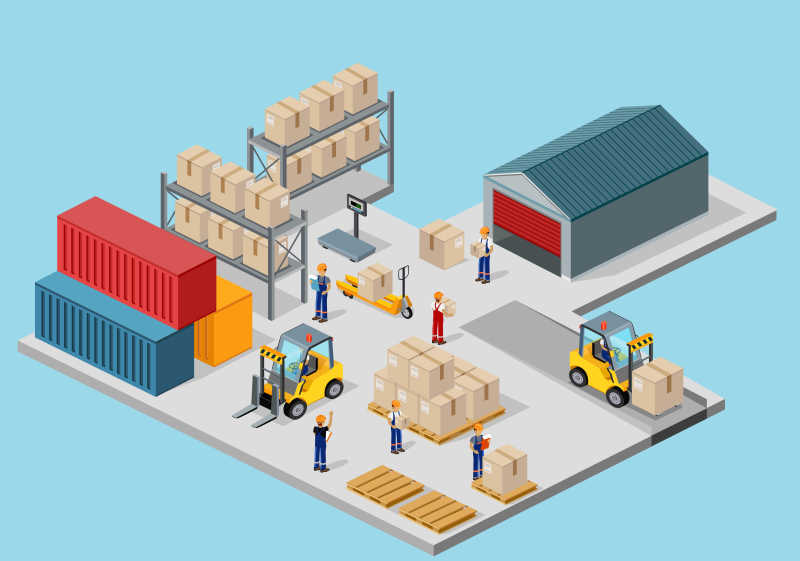 物流配送與運輸矢量插畫在環境科技領域的技術開發應用